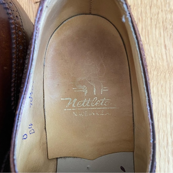 Nettleton Wingtip Dress Shoes Mens 8 Brown Leather Oxfords Formal Preppy Career main image 12